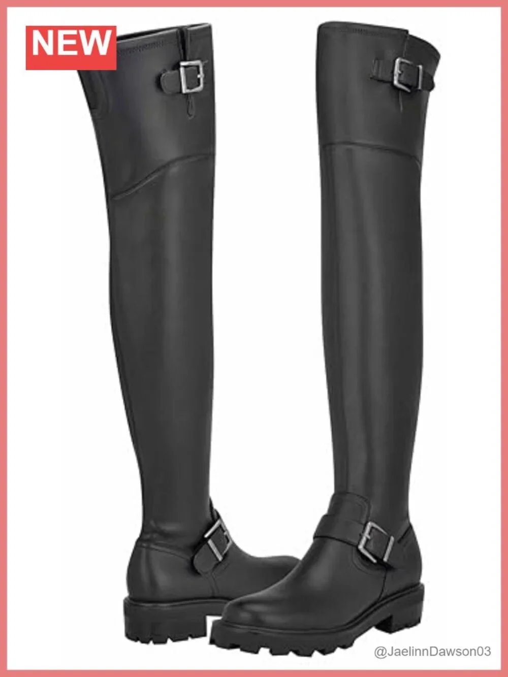 Nine West Women's Nans Over the Knee Boots Faux Leather Block Heel Zip